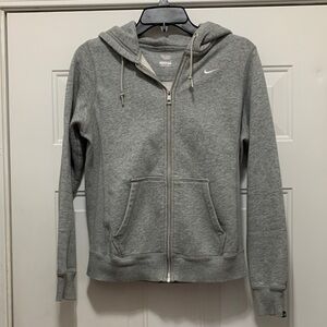 Nike Women's Heather Gray Hoodie With Ribbed Sides Size Small
